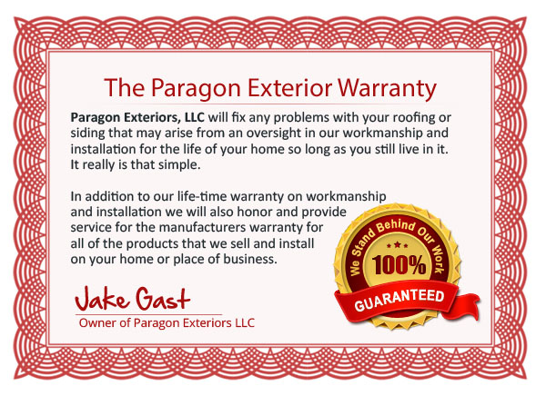 Paragon Exteriors Roofing and Siding Warranty