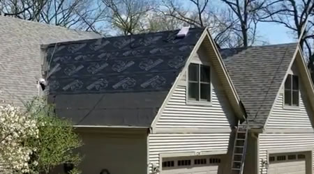 The Installation Of Synthetic Roof Underlayment On New Roof Replacement