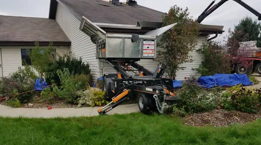 Equipter In Action For A New Roof With No Mess